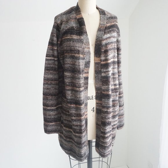 NWT Neutral Striped Open Front Cardigan Small - Picture 1 of 5